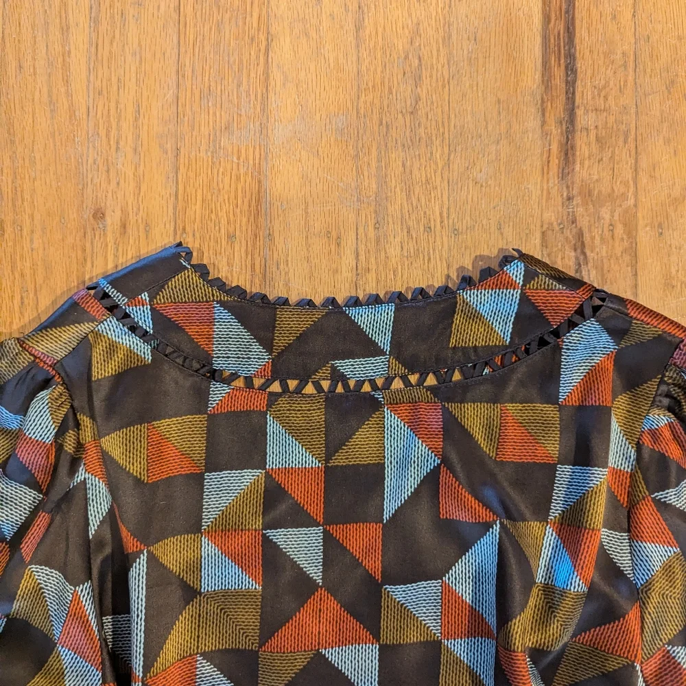 Vertigo Paris Geometric Dress - Black, Brown, Blue, Red - Picture 6 of 8